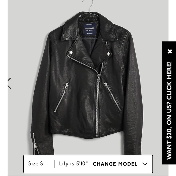 Madewell Washed Leather Motorcyle Jacket - Picture 3 of 6